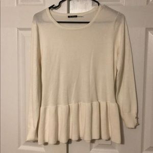 White/ivory peplum sweater